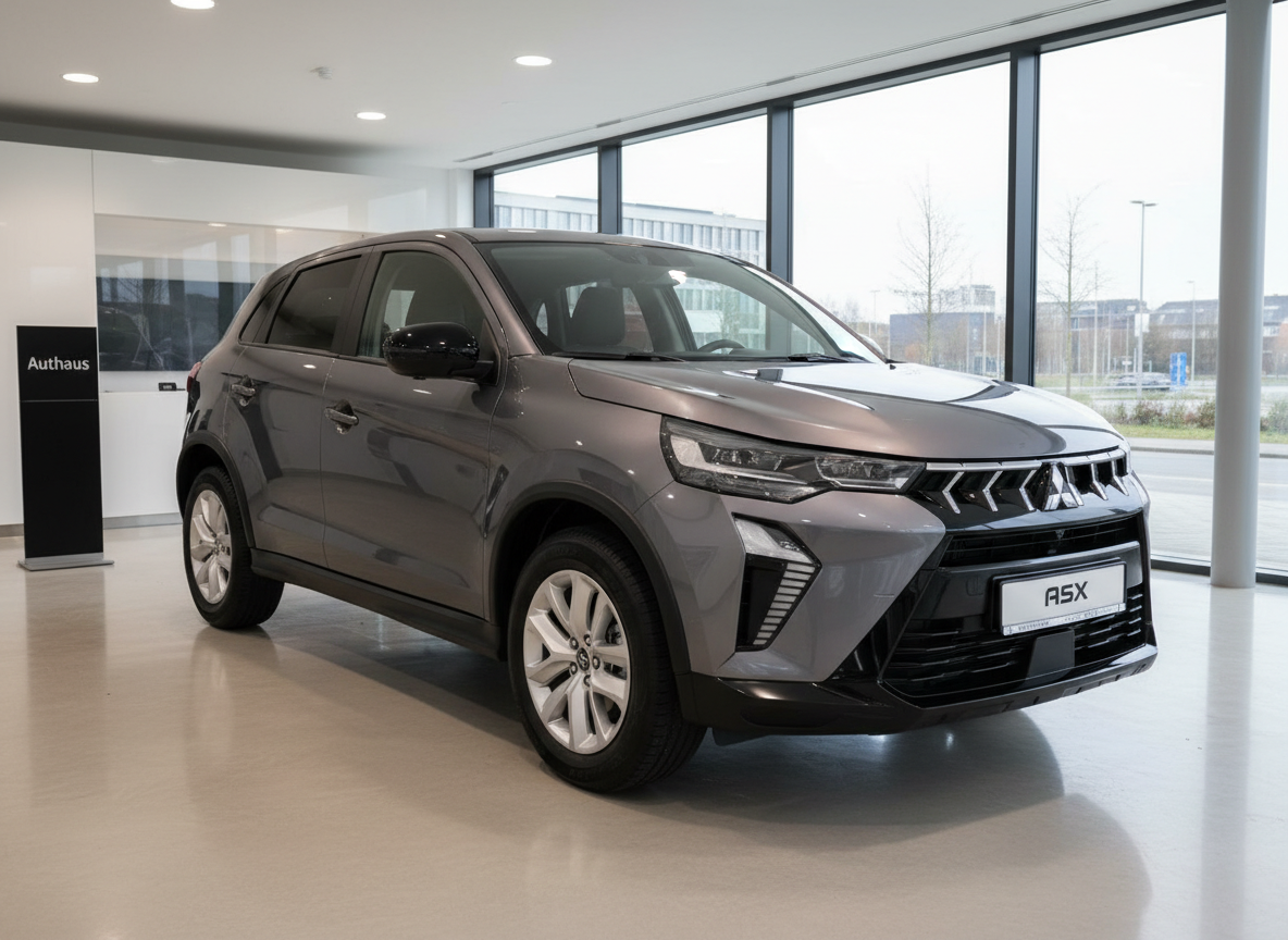 Mitsubishi ASX Grau Metallic SUV Kompakt-SUV im Autohaus Showroom Frontansicht