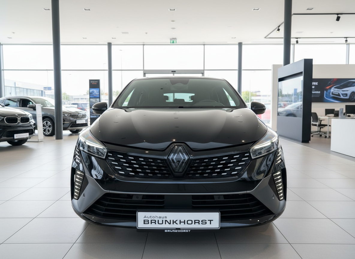 Schwarzer Renault im Autohaus Brunkhorst Showroom, Frontansicht