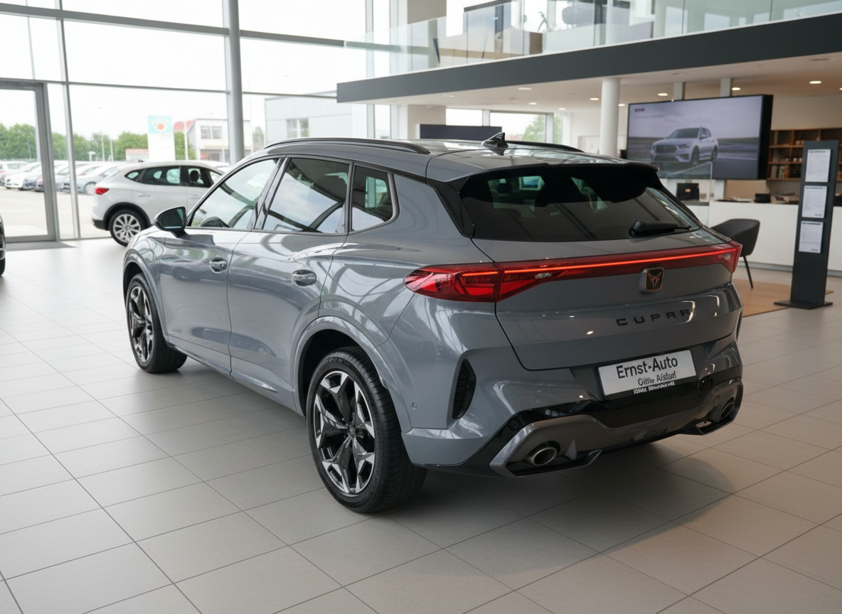 CUPRA Formentor in Grau – Heckansicht im Autohaus Ernst-Auto