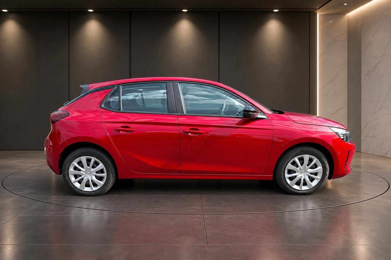 Opel Corsa rot Seitenansicht Studioaufnahme