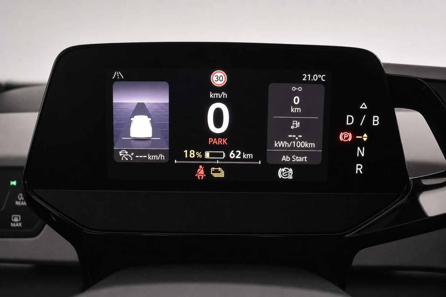VW ID.3 Digitales Cockpit mit Tacho und Batterieanzeige