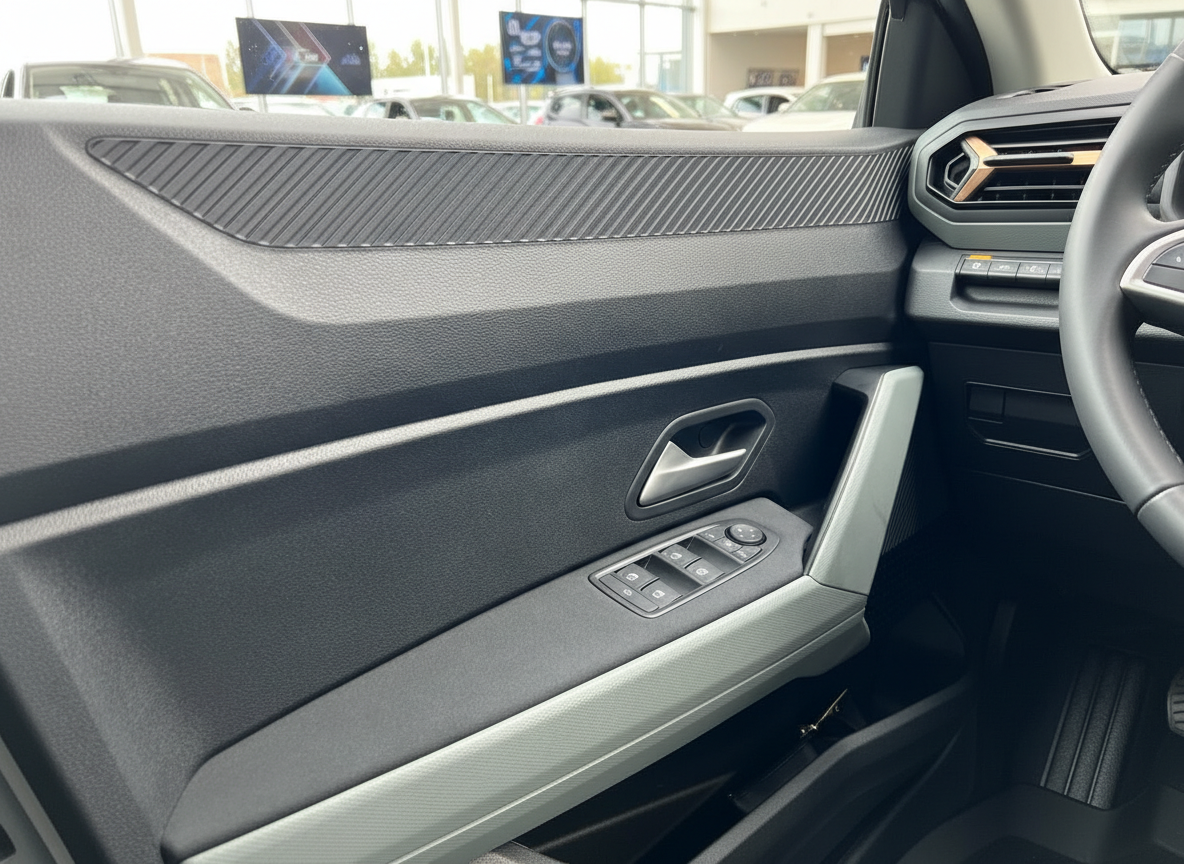 Volkswagen Innenraum Fahrertür mit Fensterheber und Türverkleidung in Schwarz-Grau