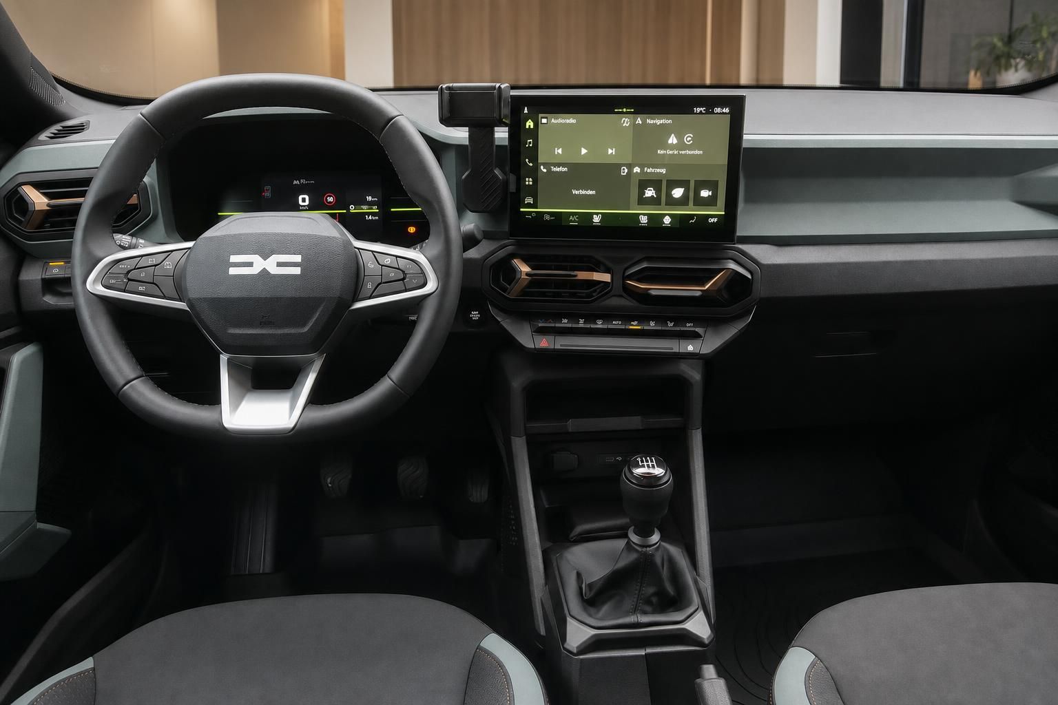 Dacia Duster Cockpit mit Lenkrad und Infotainment-Touchscreen