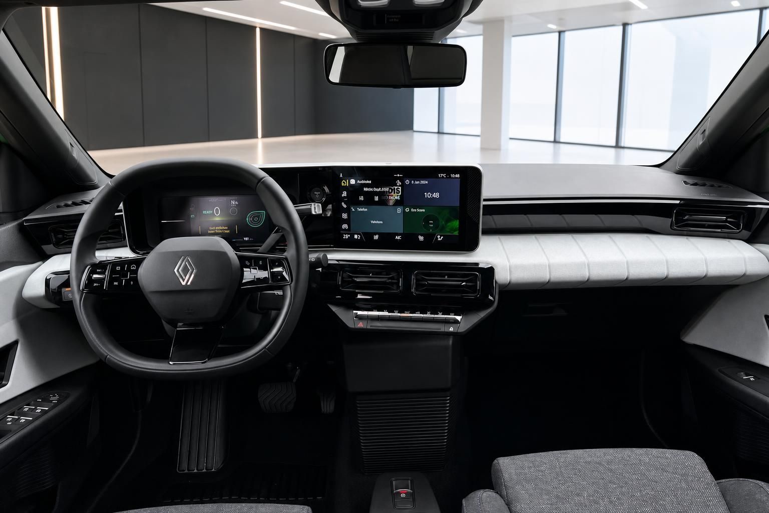 Renault 5 E-Tech Cockpit mit digitalem Display und modernem Infotainment - Elektroauto Innenraum
