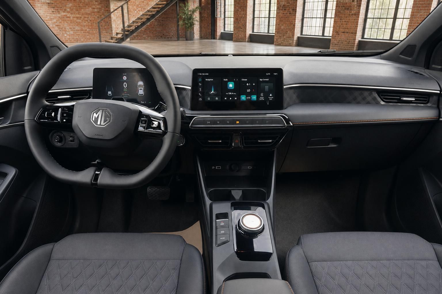 MG Armaturenbrett mit digitalem Cockpit und Touchscreen Ansicht
