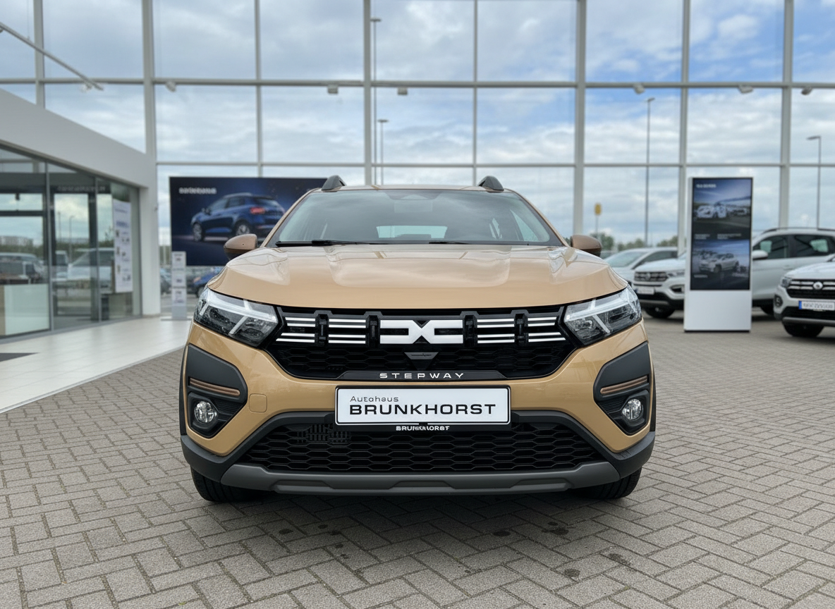 Dacia Stepway in Gold-Braun Frontansicht im Autohaus Brunkhorst Showroom