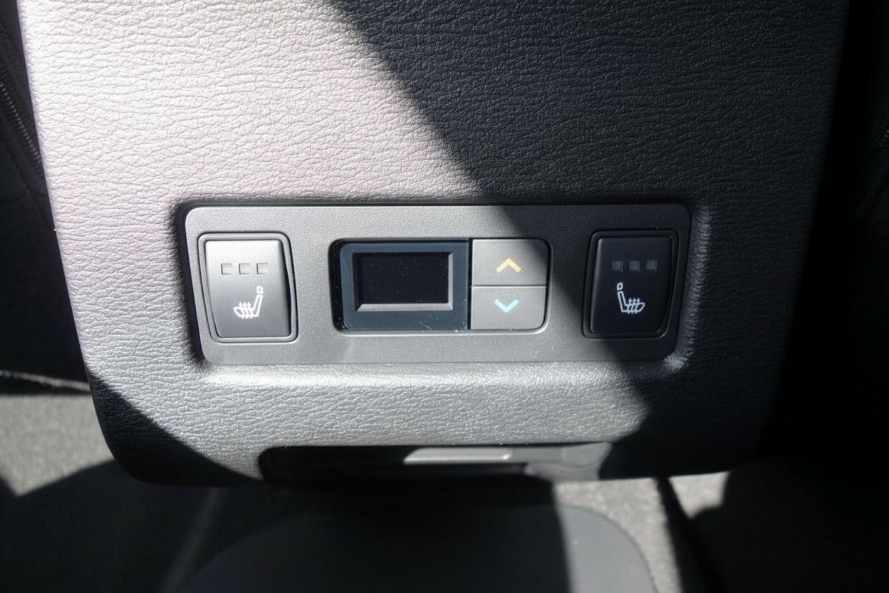Fahrzeug Innenraum Detailaufnahme Sitzheizung und Lüftungssteuerung Bedienelemente