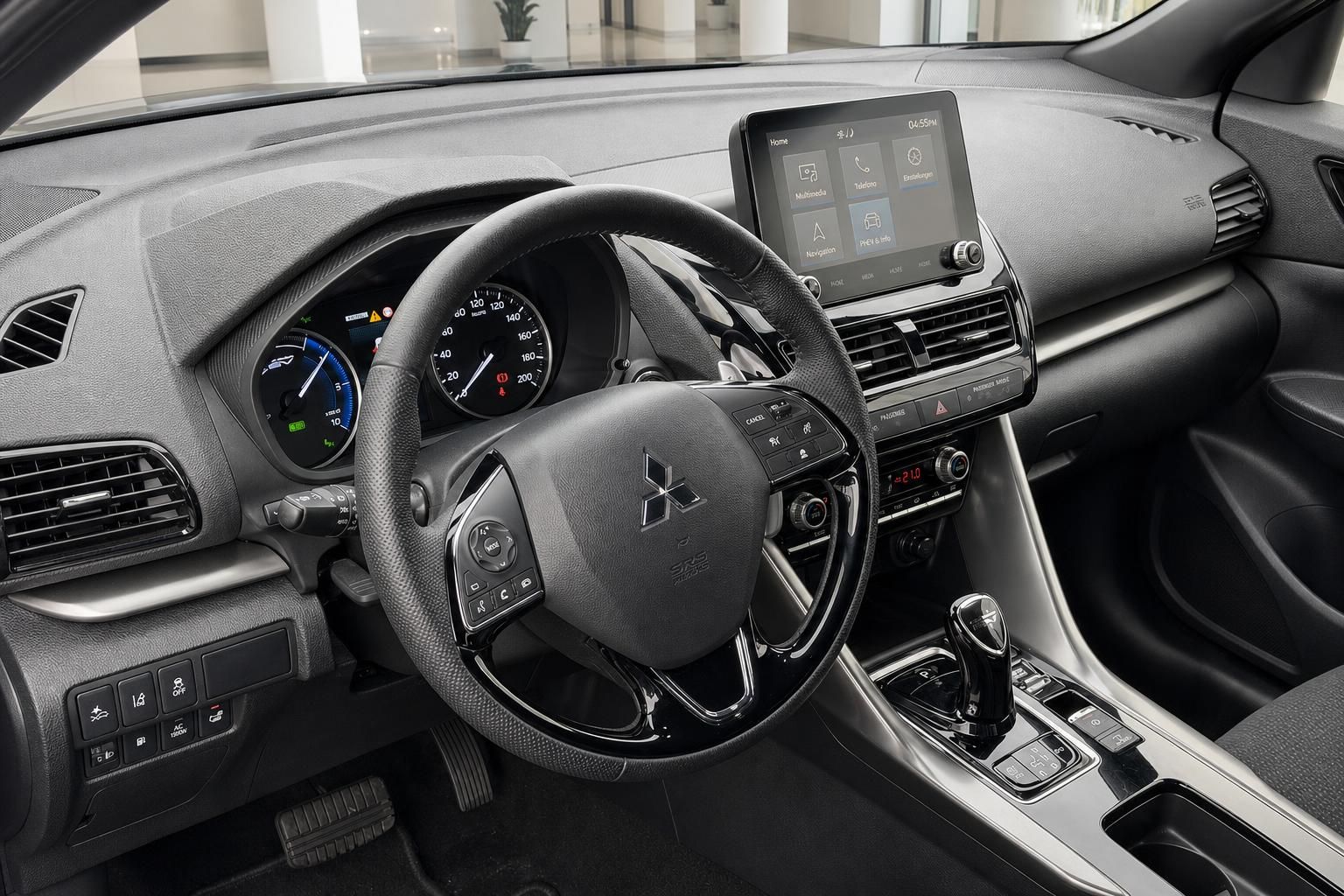 Mitsubishi Eclipse Cross Innenraum Cockpit mit Lenkrad Tacho und Touchscreen-Infotainment