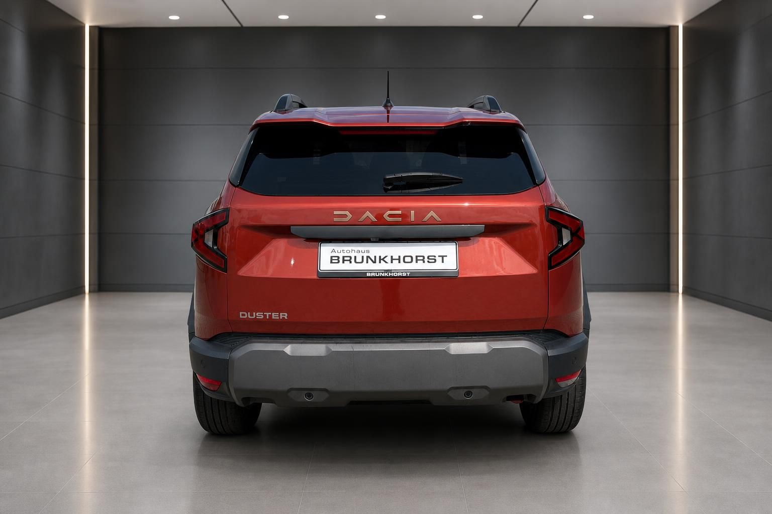 Dacia Duster SUV Heckansicht in Rot - Autohaus Brunkhorst