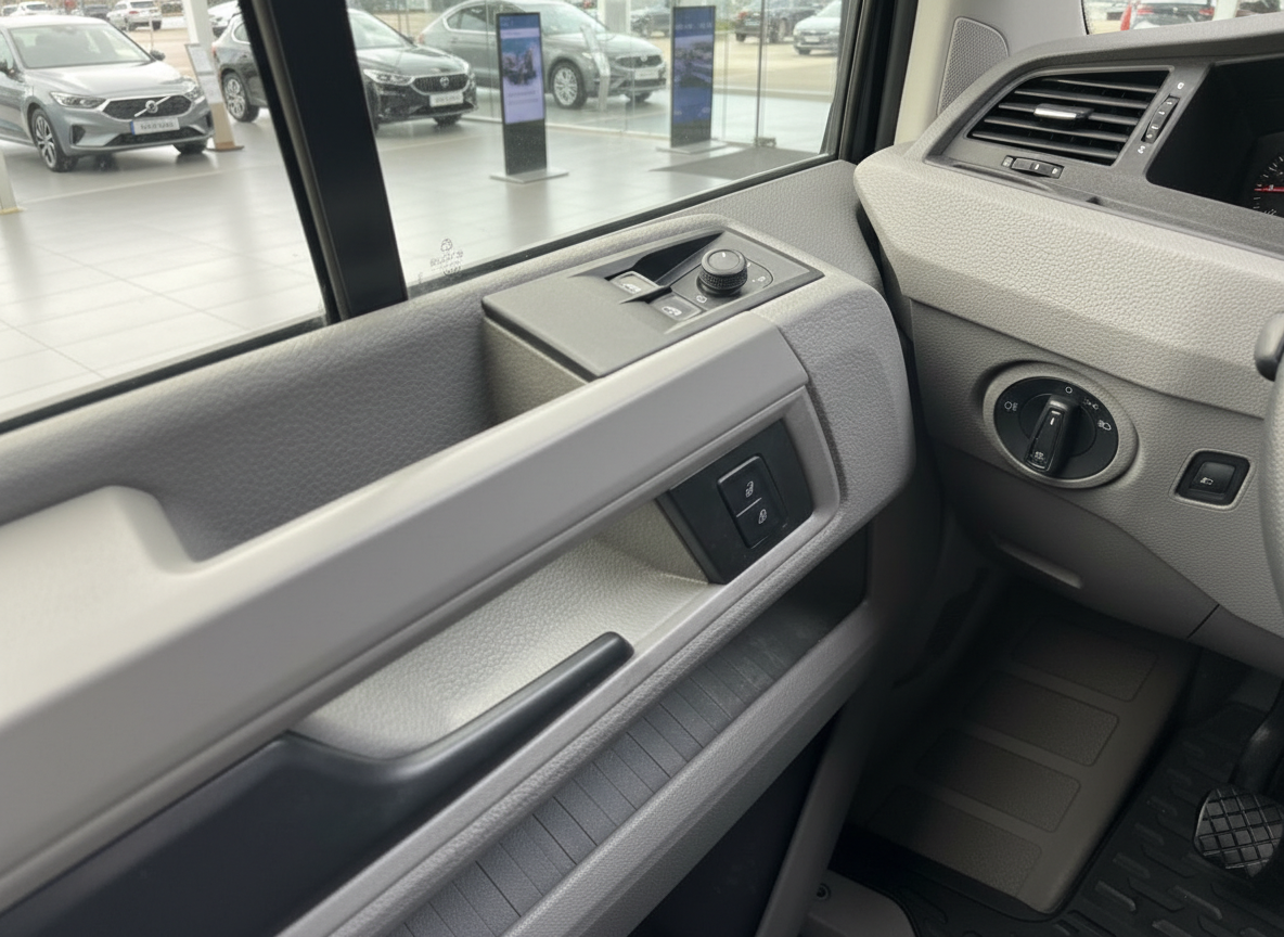 VW Transporter T6 Innenraum Fahrerseite Türverkleidung mit Fensterheber und Spiegelverstellung