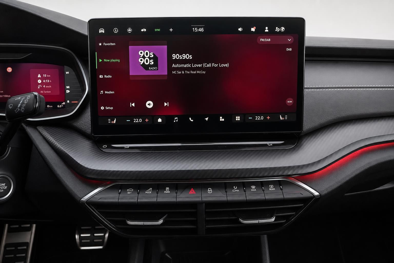 Skoda Octavia Infotainment Touchscreen Radio Ansicht im Detail