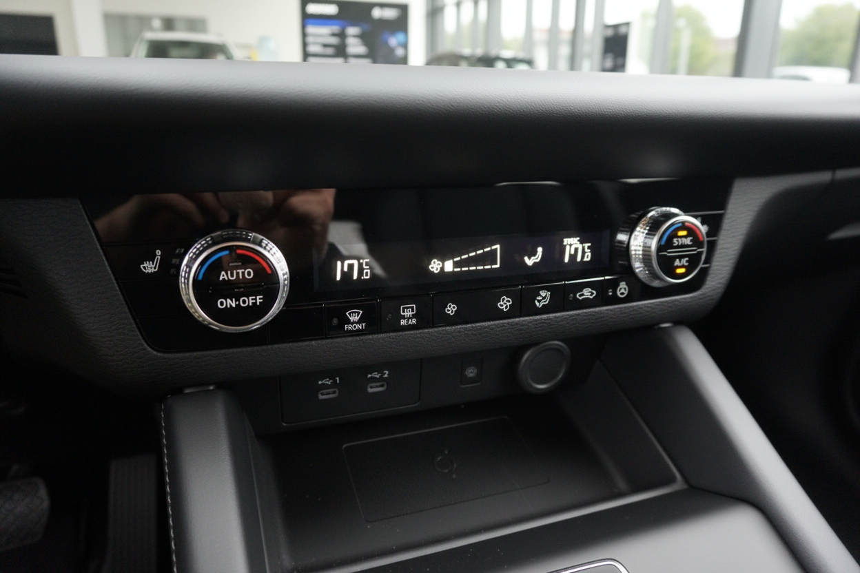 Mazda Klimaanlage Bedienfeld Innenraum mit Dual-Zone Automatik und 17°C Temperaturanzeige
