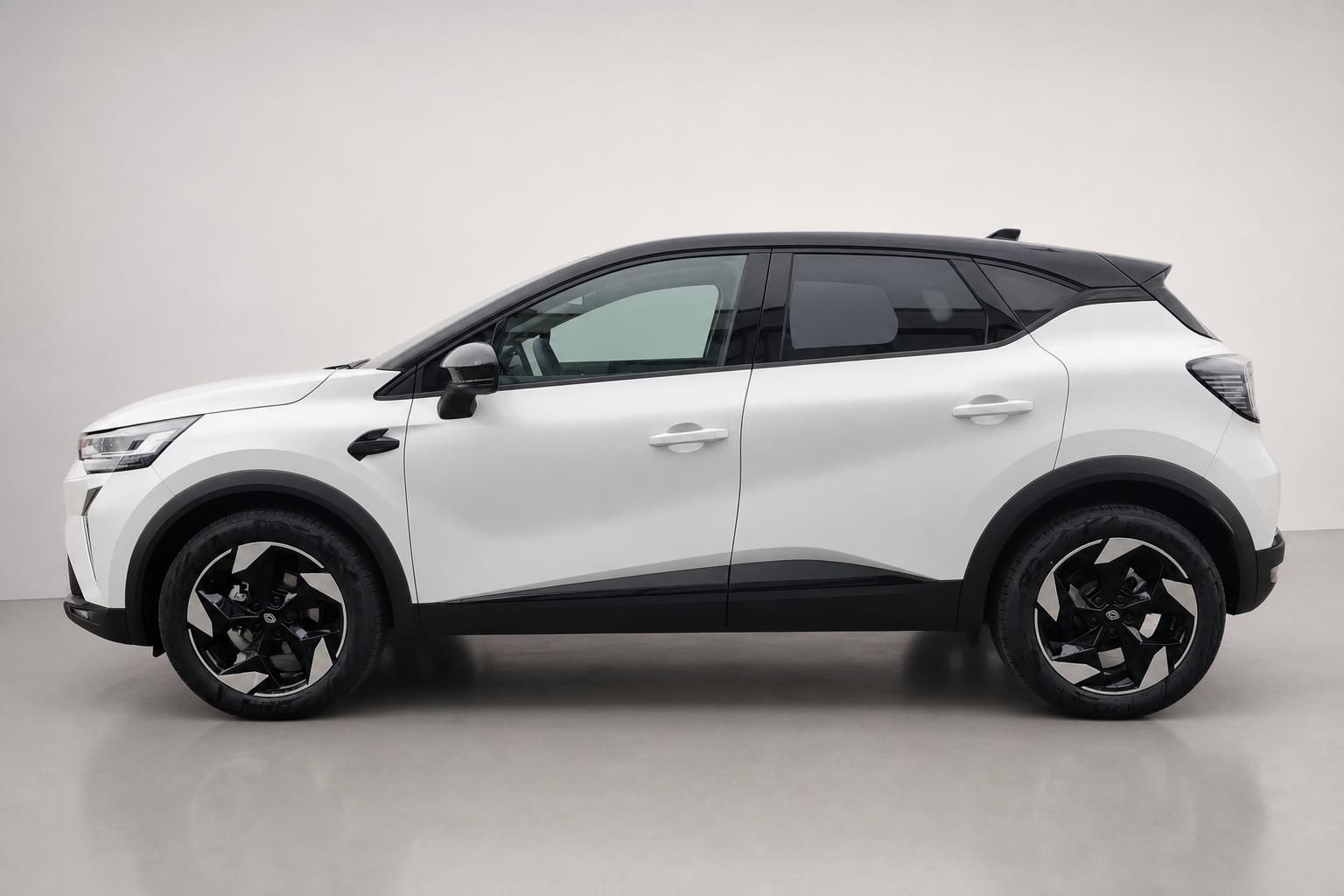 Renault Captur weiss Seitenansicht komplettes Fahrzeugprofil