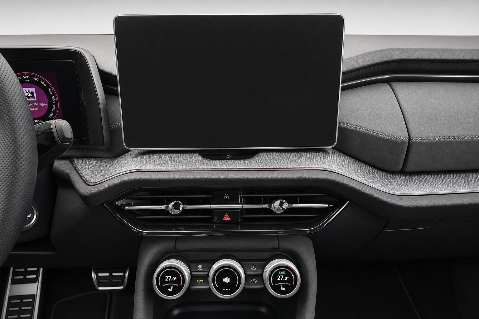 Skoda Mittelkonsole mit Touchscreen und Klimabedienung im Detail