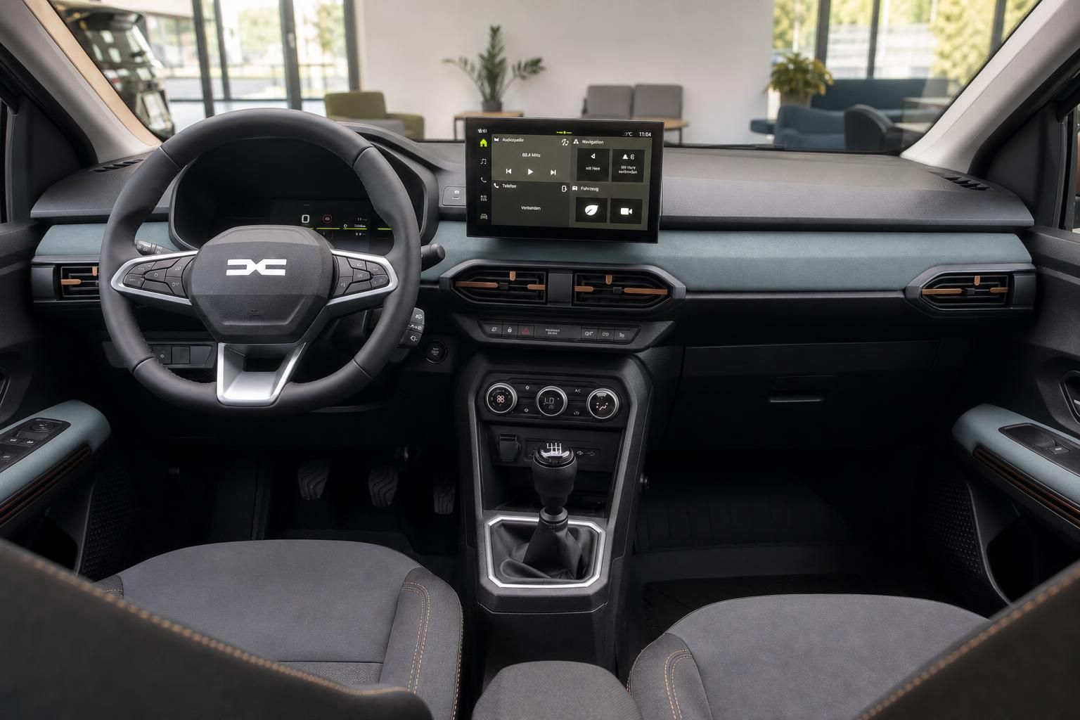 Dacia Sandero Cockpit mit Lenkrad und Touchscreen-Display