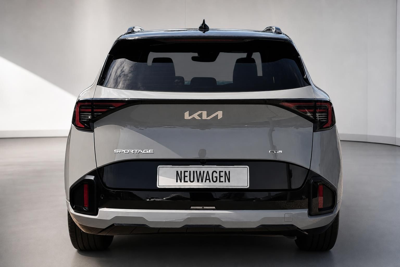 Kia Sportage Neuwagen, Heckansicht mit Kennzeichenhalter