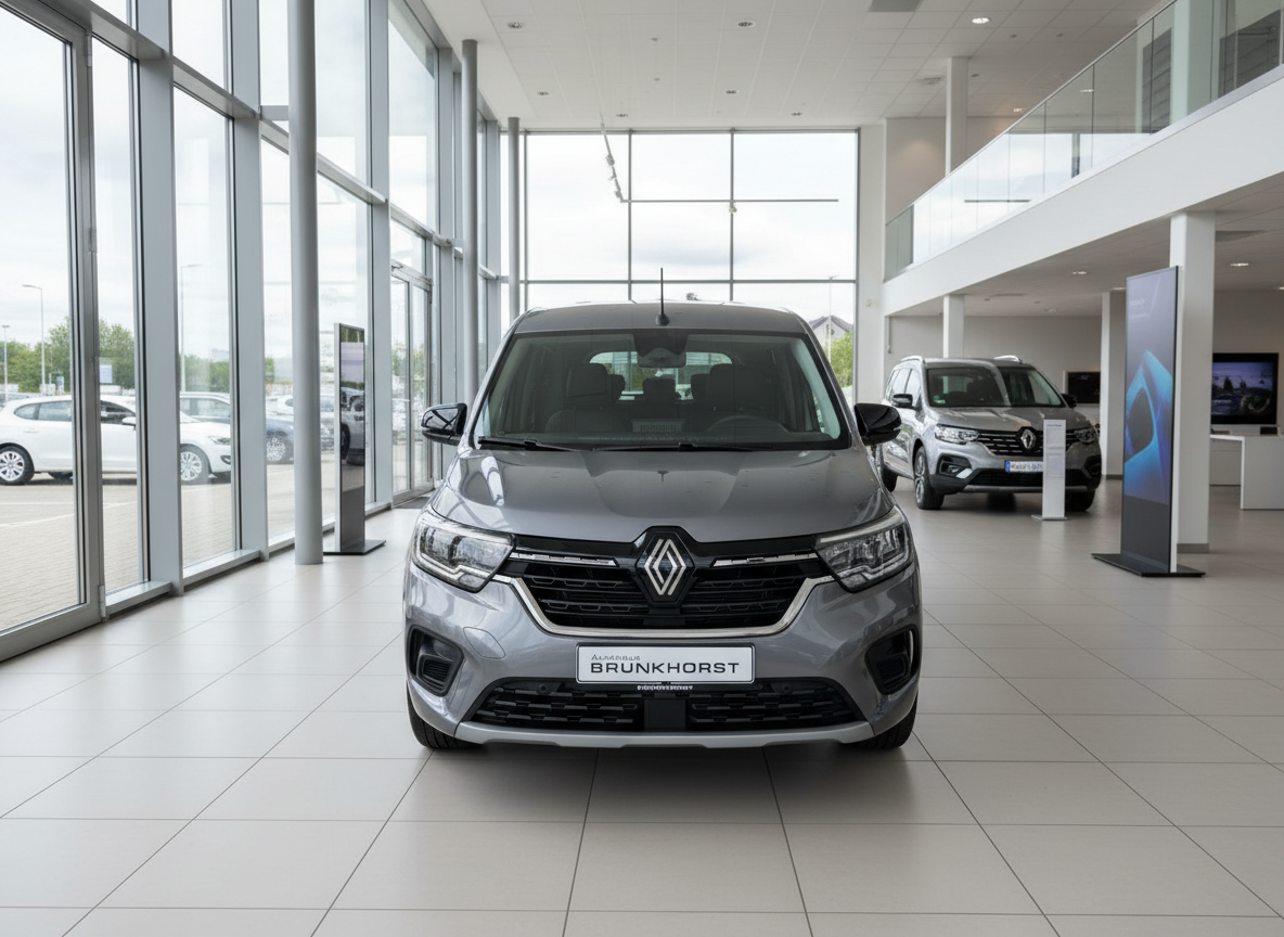 Renault Kangoo grau Frontansicht im Autohaus Brunkhorst Showroom