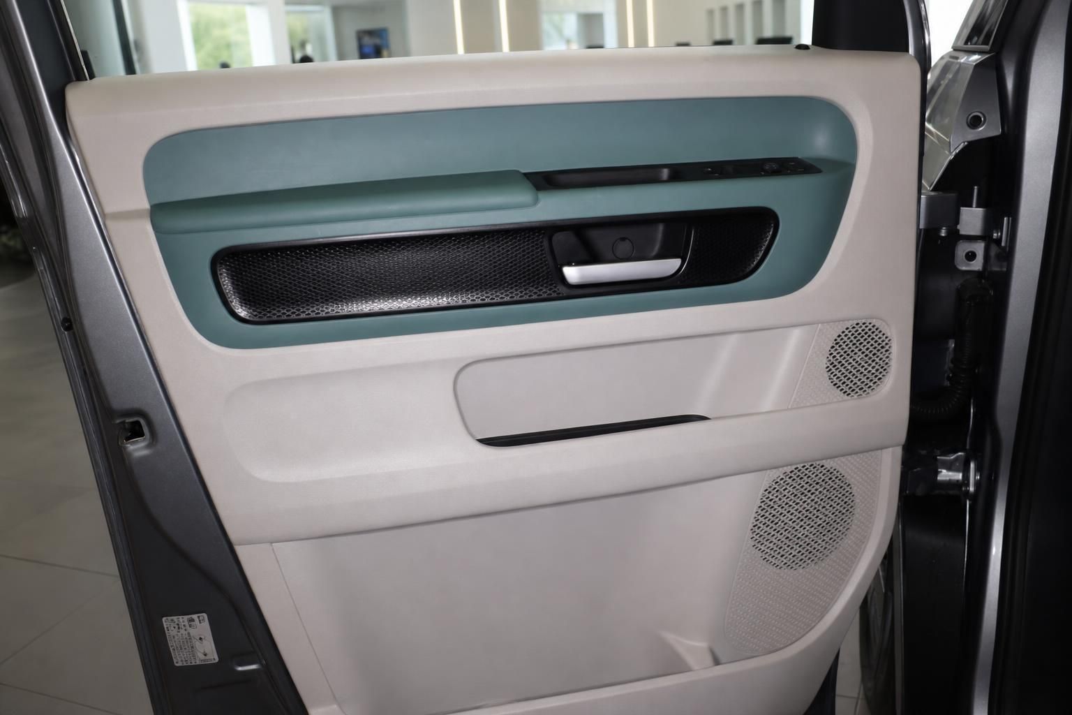 Tuerverkleidung hinten im VW Innenraum mit Lautsprecher und Griff