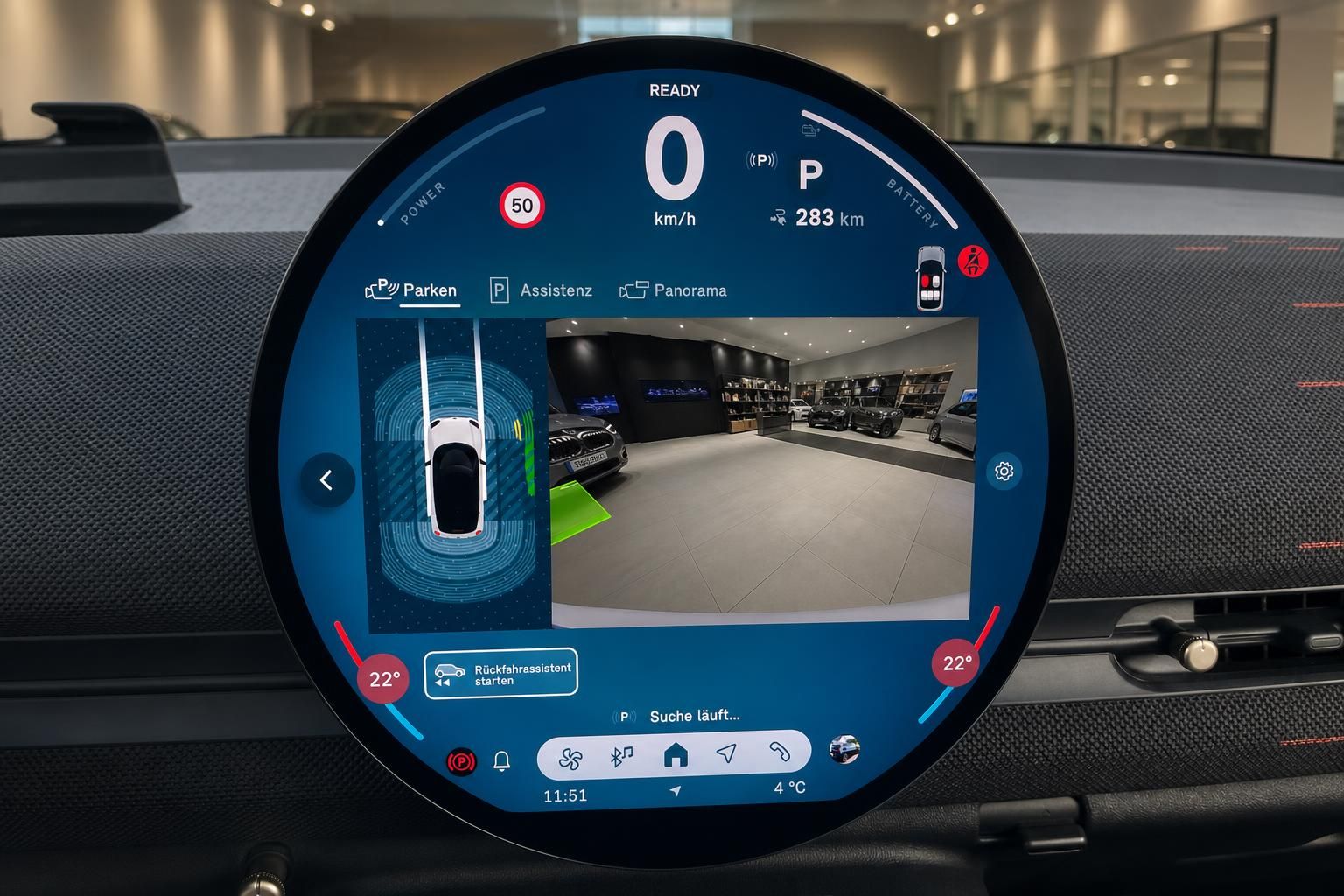 MINI Rückfahrkamera Display mit Parkassistent und 360-Grad-Ansicht