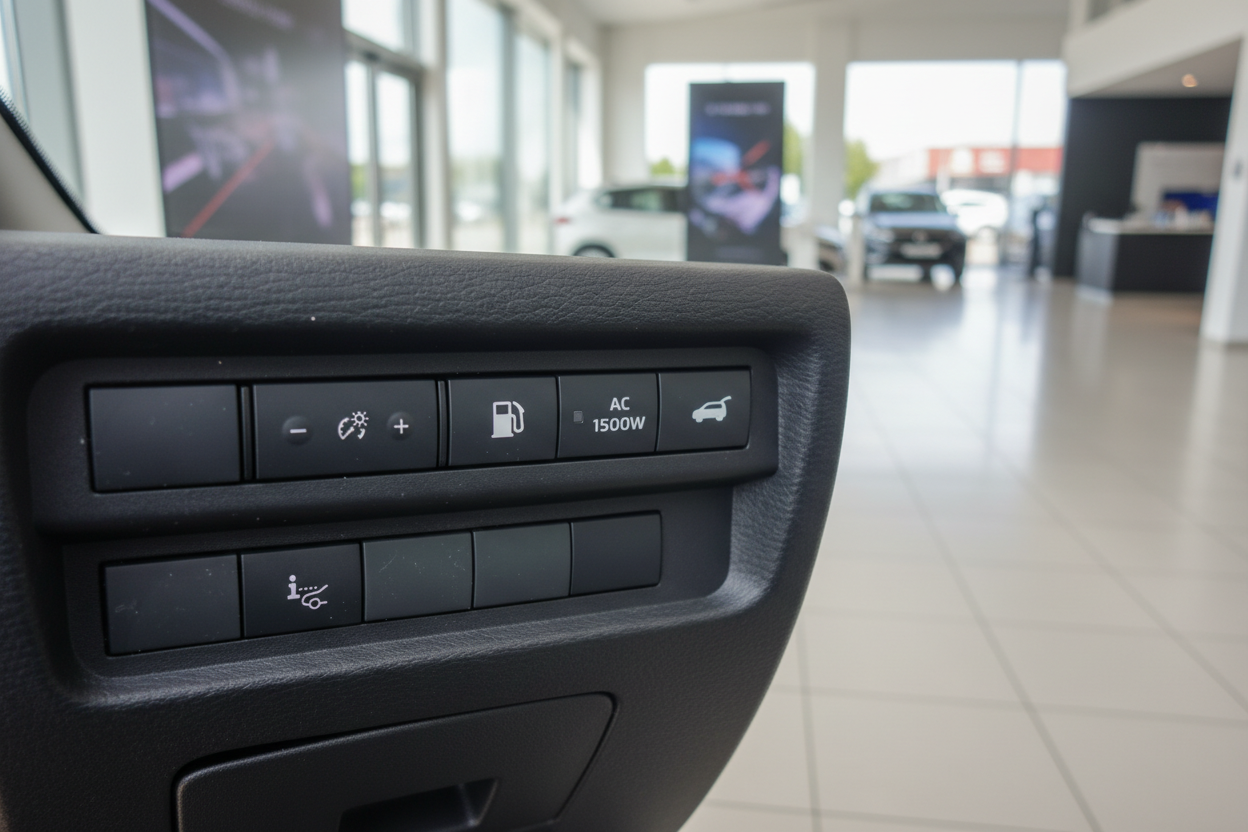 Fahrzeug-Innenraum Bedienelemente mit AC 1500W Steckdose und Tankdeckel-Öffner im Autohaus