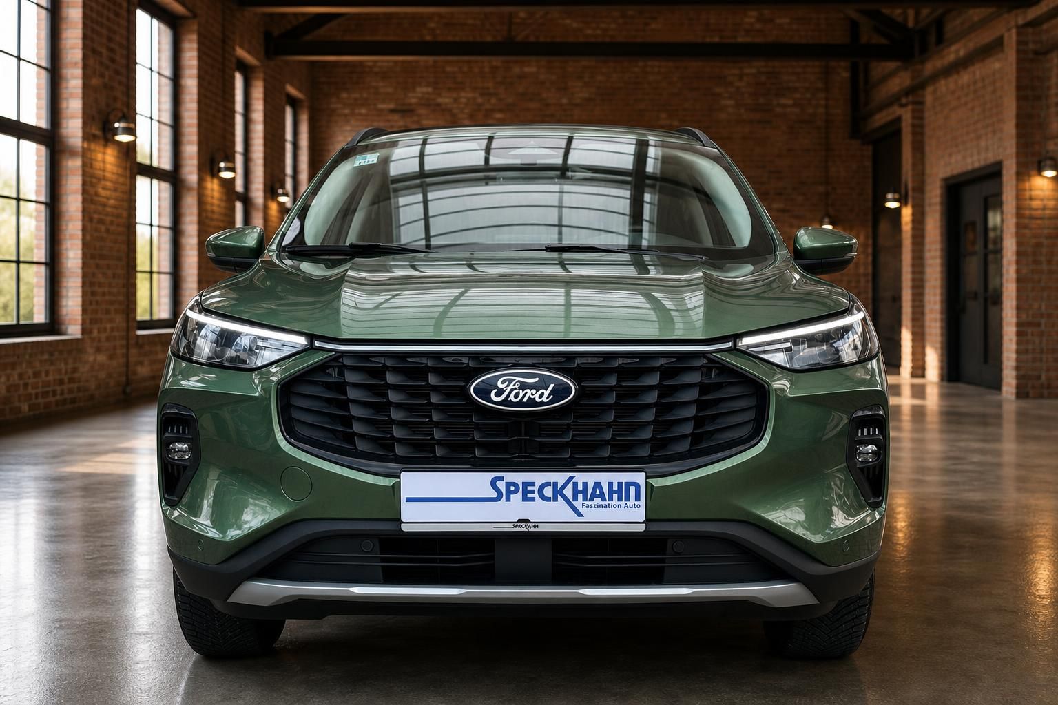 Ford Kuga Hybrid grün – Frontansicht gerade, Speckhahn Faszination Auto