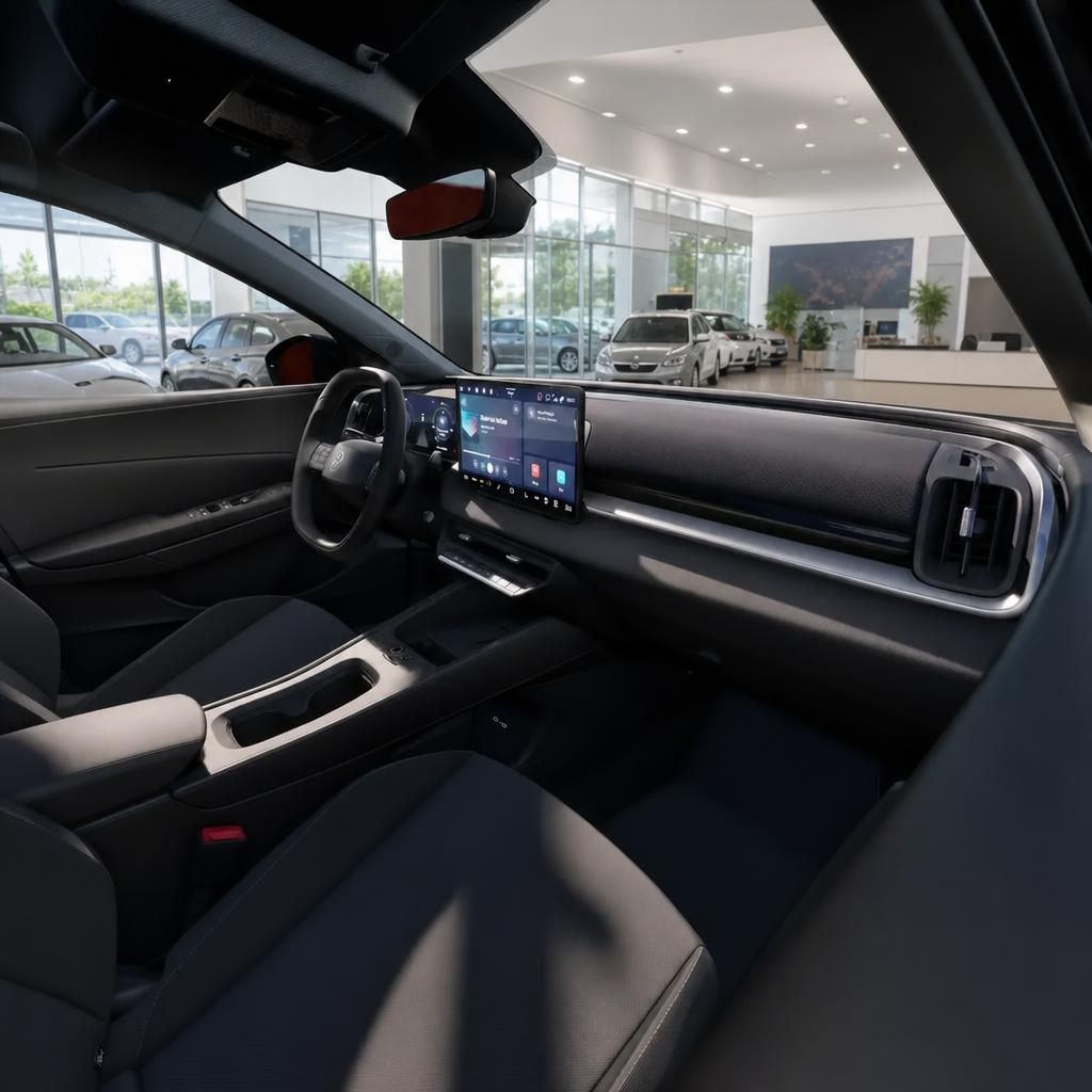 Fahrzeug Innenraum Cockpit mit Touchscreen im Autohaus Showroom