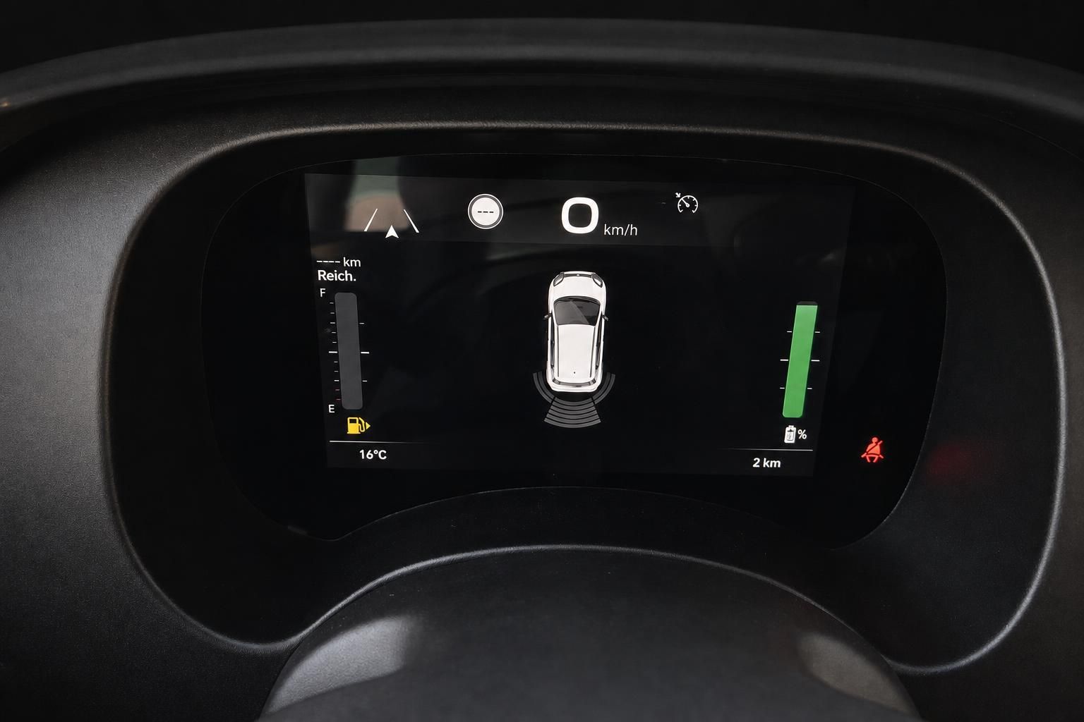Digitales Kombiinstrument mit Tankanzeige im Fiat