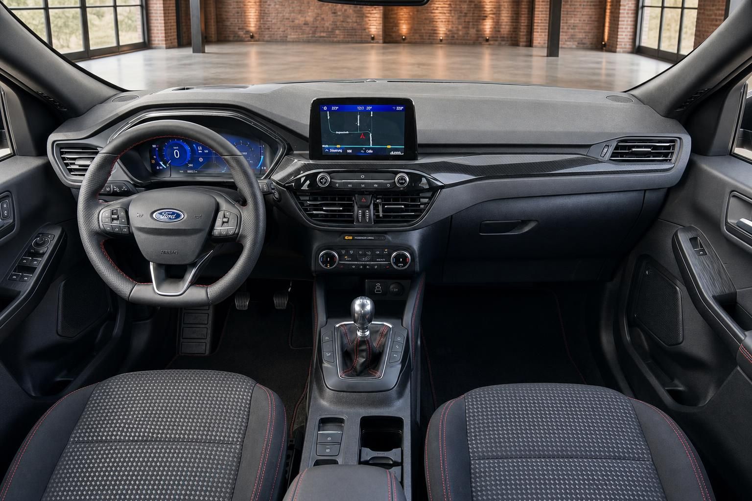 Ford Fahrerraum mit Armaturenbrett und Multimediadisplay