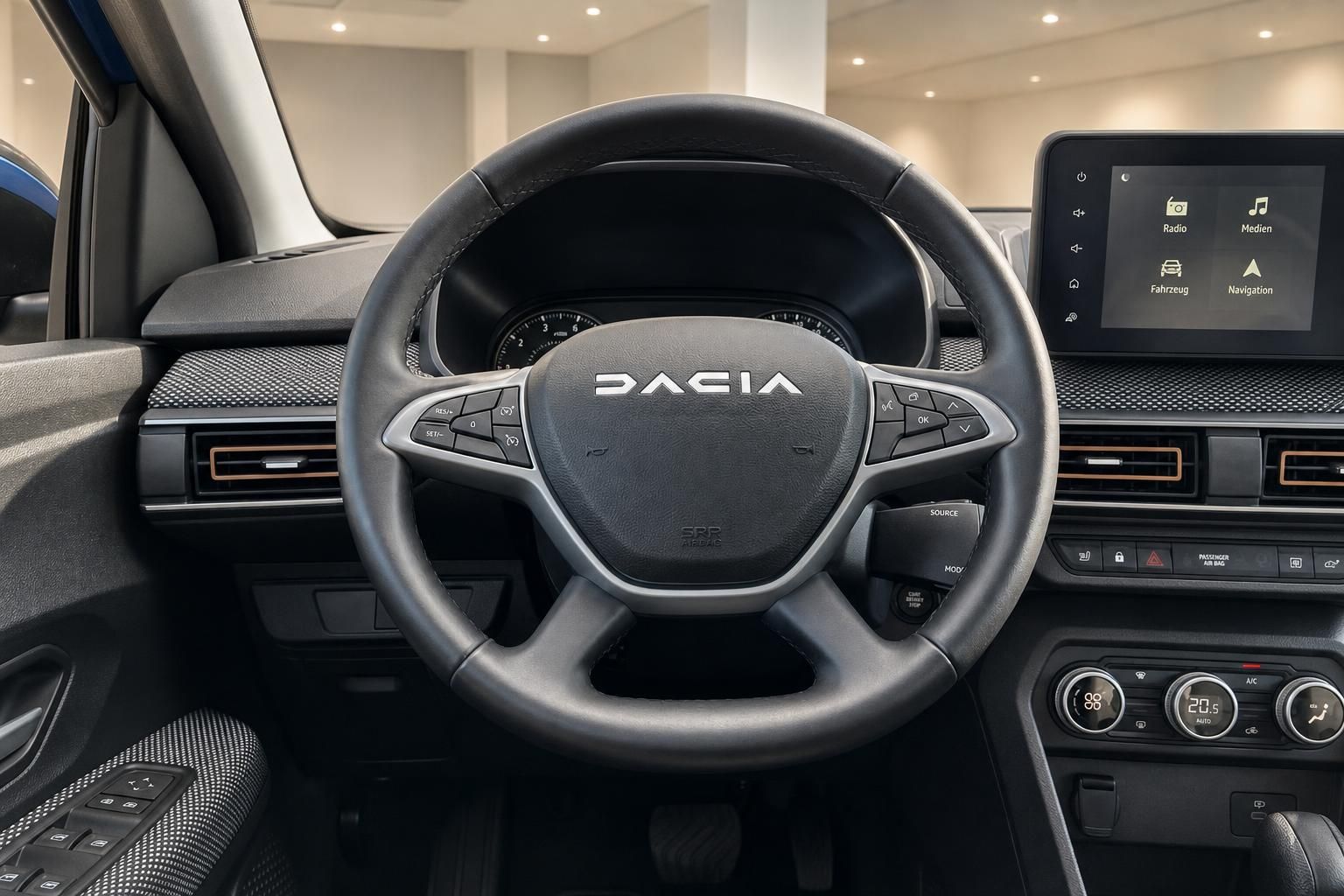 Dacia Lenkrad mit Multifunktionstasten und Touchscreen