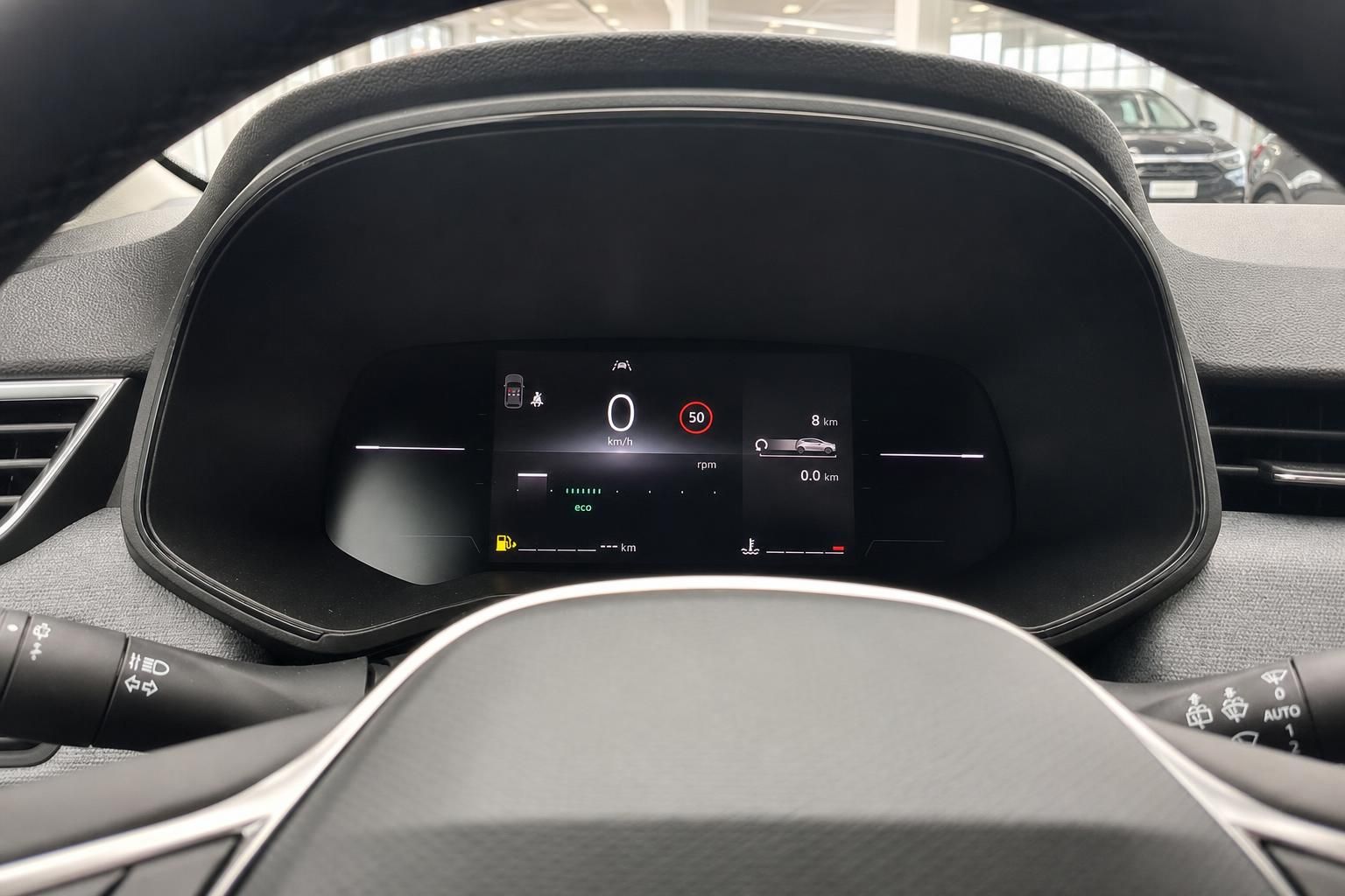 Renault digitales Kombiinstrument mit Tachometer, Geschwindigkeitsbegrenzung und Fahrmodusanzeige