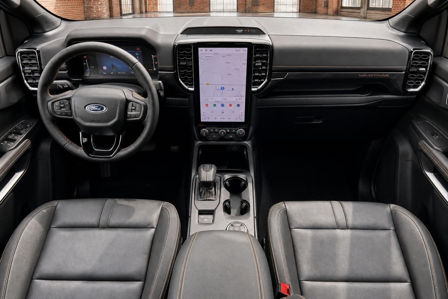 Ford Ranger Wildtrak Innenraum Frontansicht mit Armaturenbrett