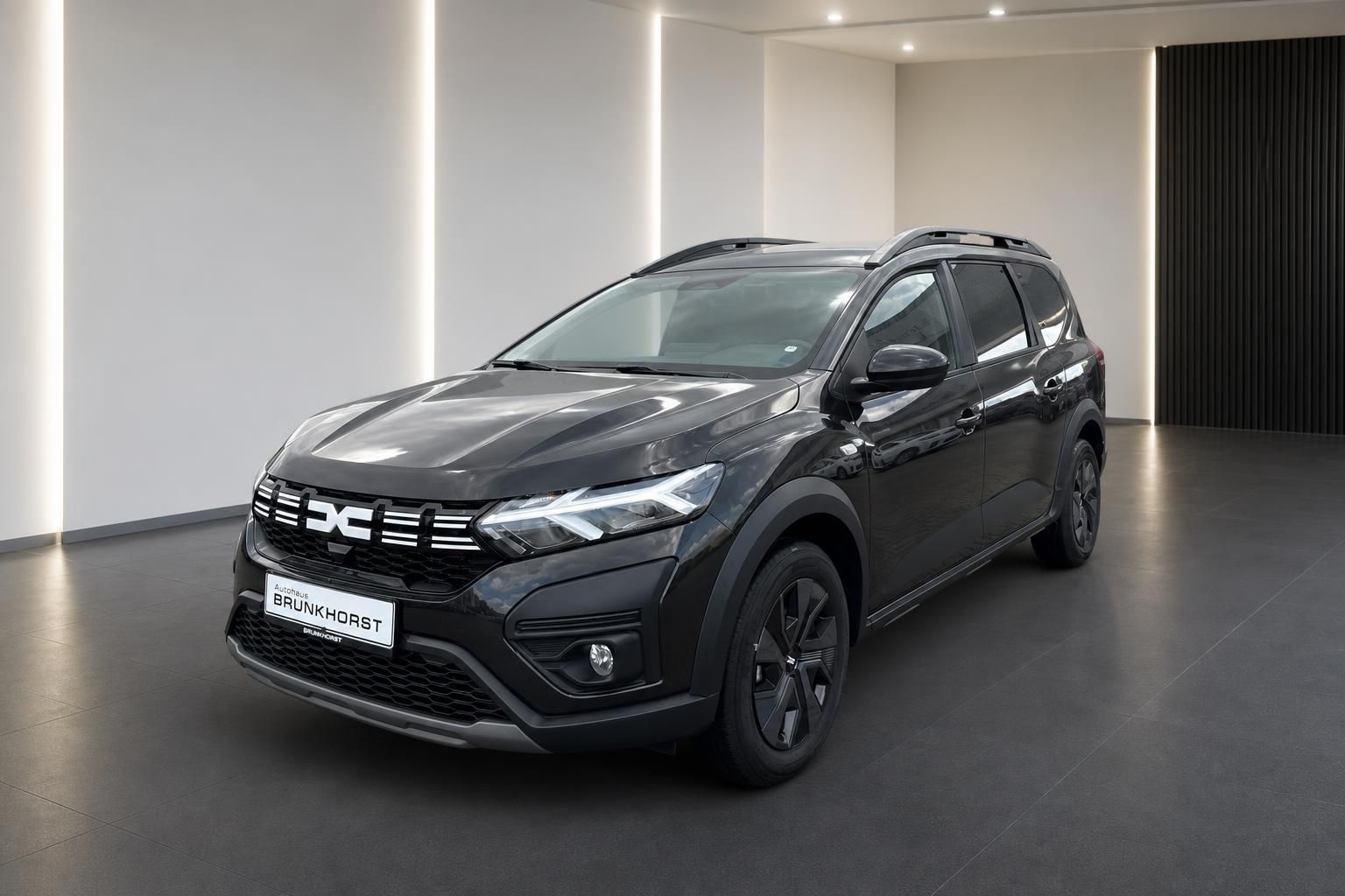 Dacia SUV in grauer Metallic-Lackierung - Seitenansicht mit modernem Design und Dachreling