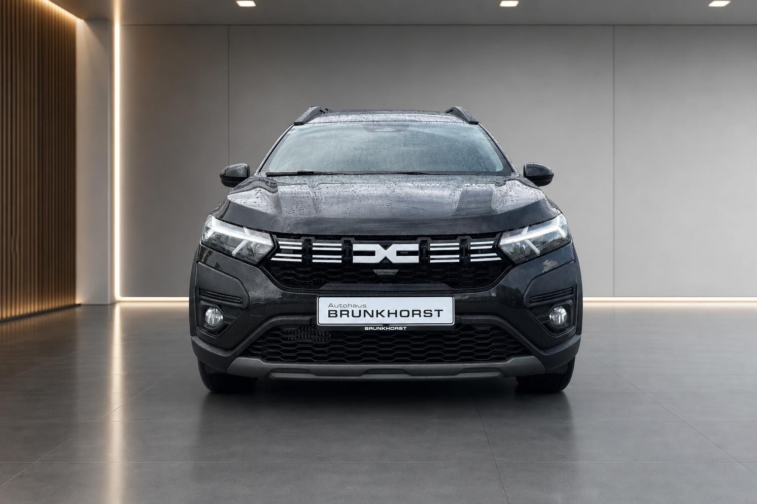 Dacia SUV Frontansicht in grauer Lackierung - markante Kühlergrill-Optik von Autohaus Brunkhorst