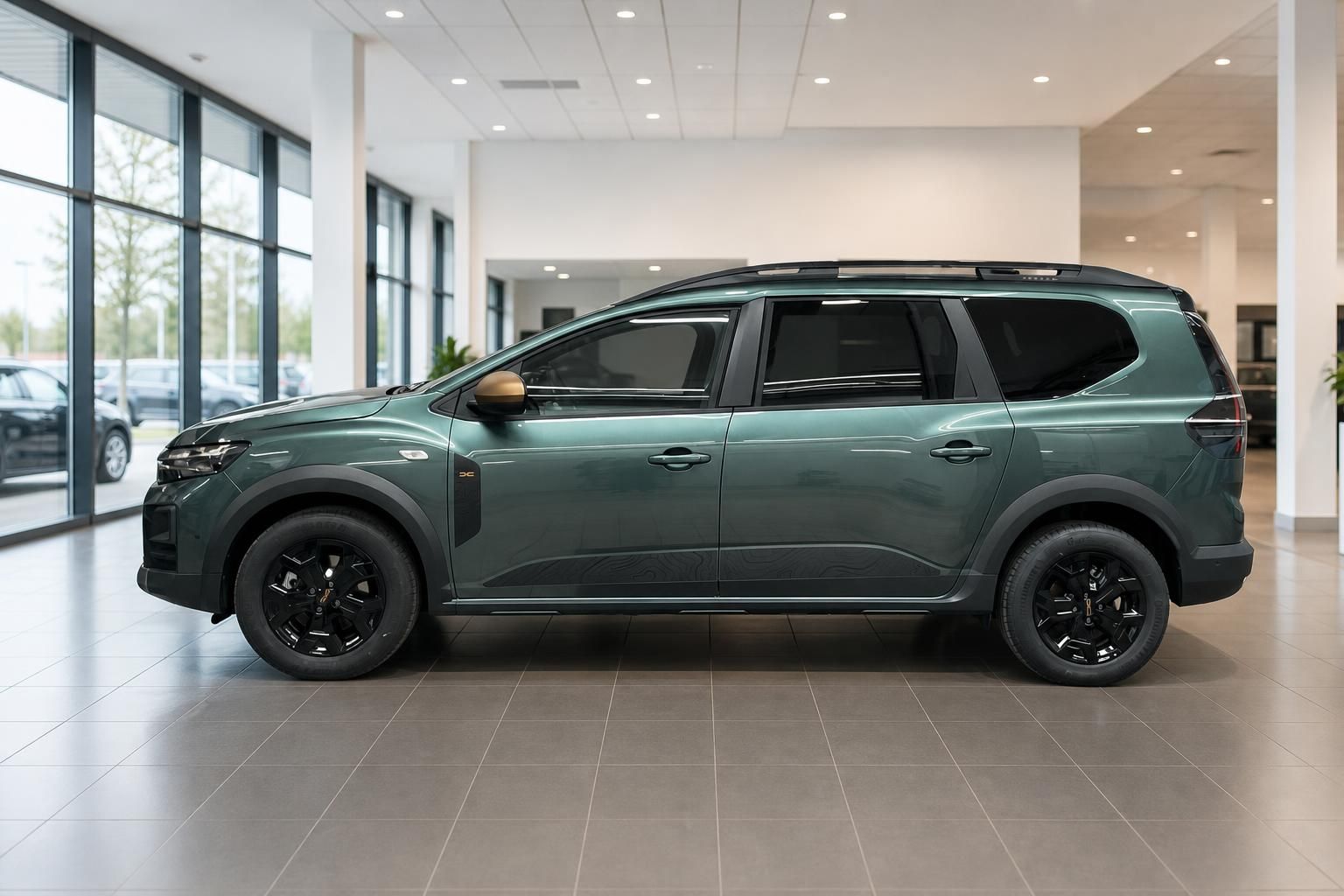 Dacia Jogger SUV grün metallic Seitenansicht links - geräumiger Familien-SUV