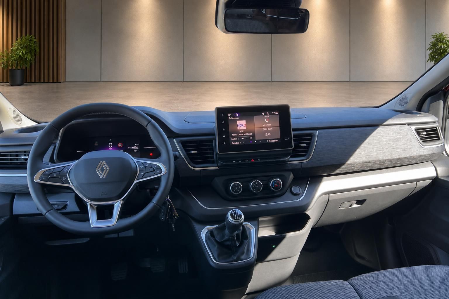 Renault Trafic Cockpit - Lenkrad und digitales Armaturenbrett mit Infotainment-System