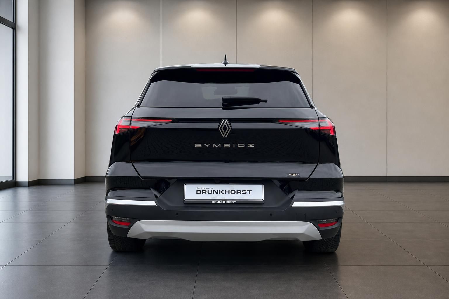 Renault Symbioz schwarz, Heckansicht mit Rücklichtern im Detail