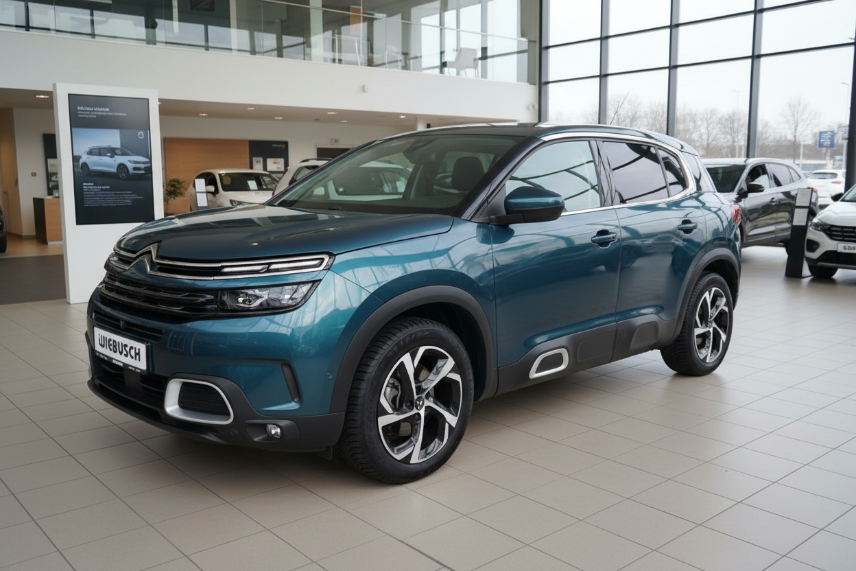 Citroën C5 Aircross SUV in Petrolblau im Autohaus Wiebusch – Frontansicht