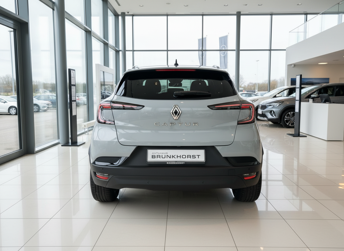 Renault Captur Heckansicht in Silbergrau im Autohaus Brunkhorst Showroom