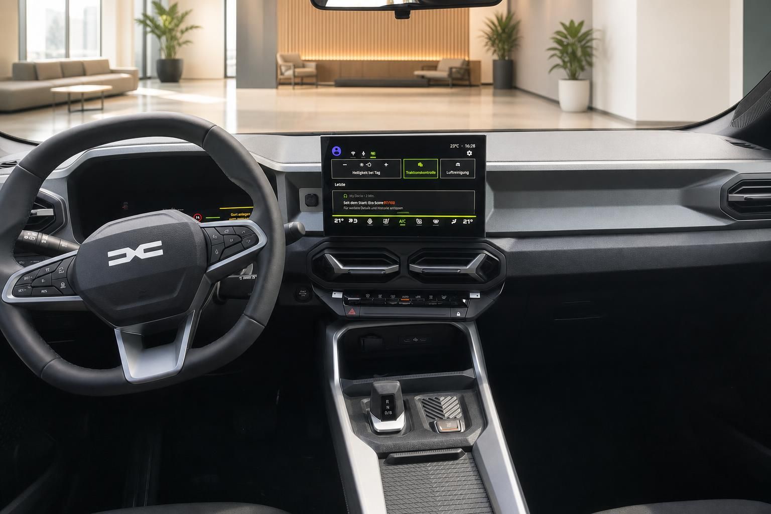 Dacia Bigster Hybrid Infotainment-System und Mittelkonsole Innenansicht
