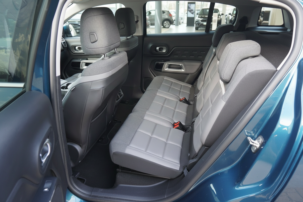 Citroën C3 Aircross Innenraum Rücksitzbank grau blauer SUV Fahrgastraum
