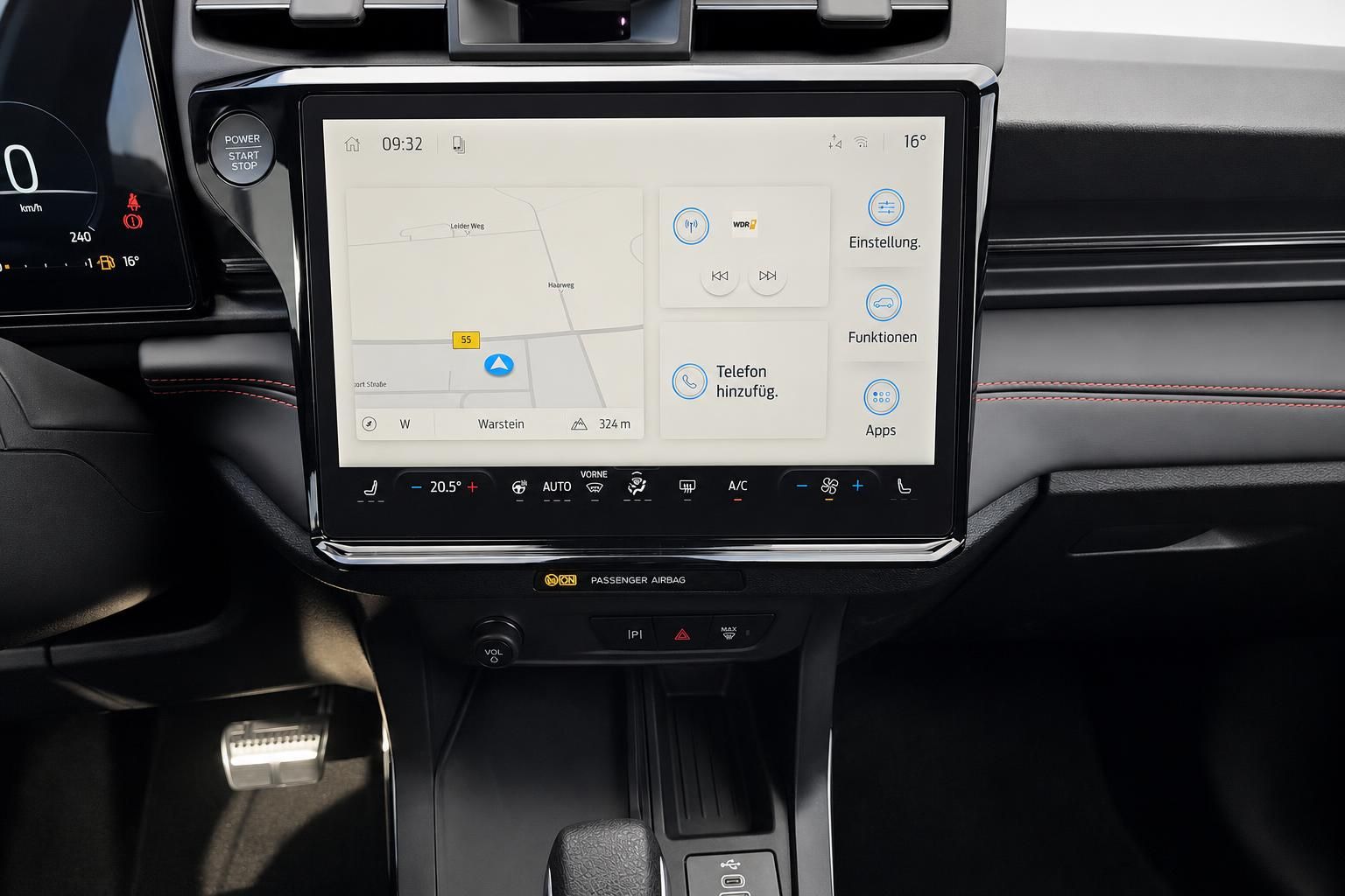 Ford Puma Infotainment-Display mit Navigation und Klimabedienung
