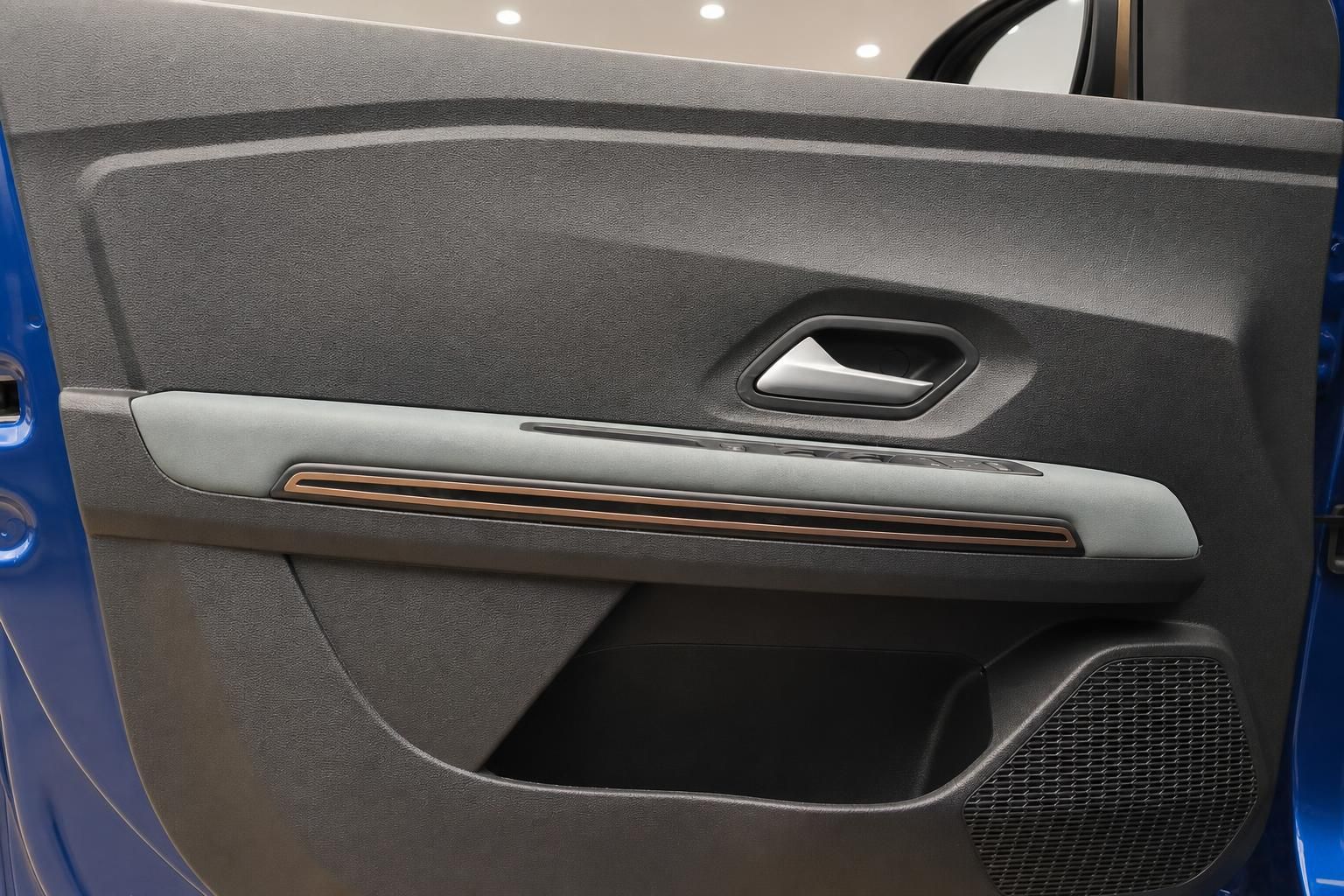 Türverkleidung mit Türgriff und Lautsprecher im Dacia Innenraum Detail