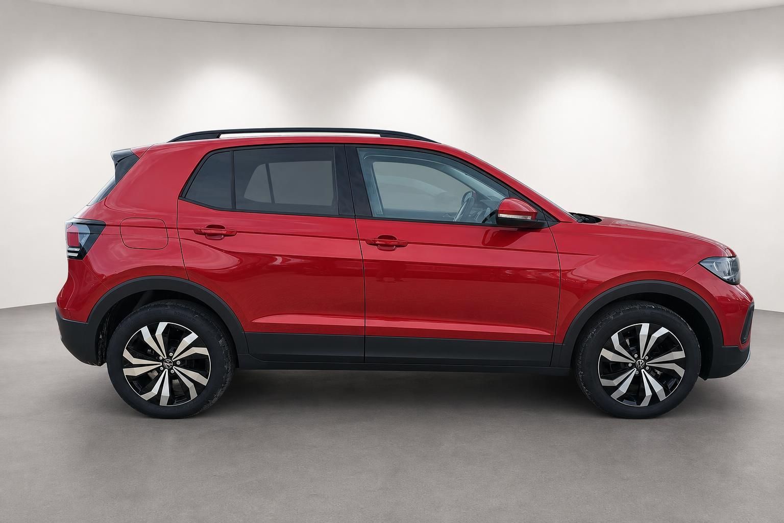 VW T-Cross rot, Seitenansicht Profil im Studio