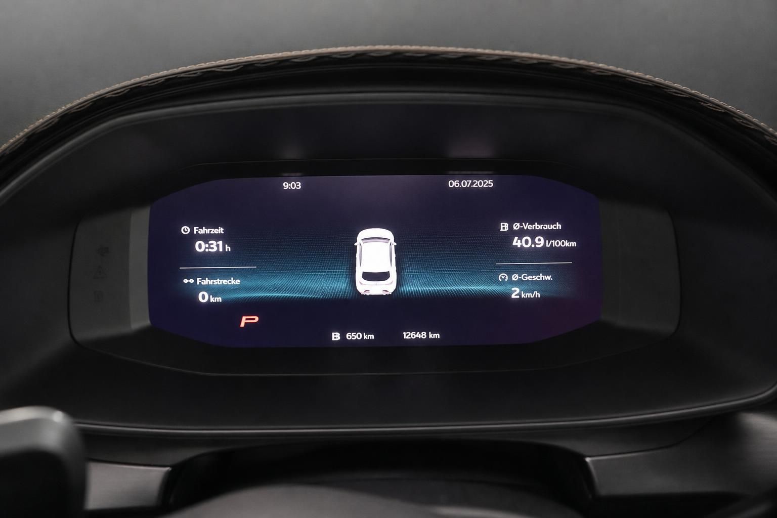 Cupra Leon Bordcomputer Anzeige Verbrauch und Fahrdaten