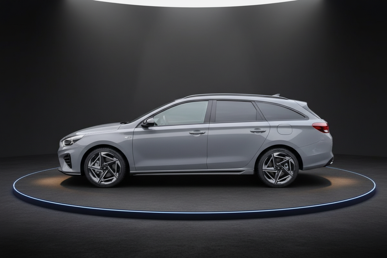 Hyundai i30 Wagon N Line in Grau – Seitenansicht im Studio