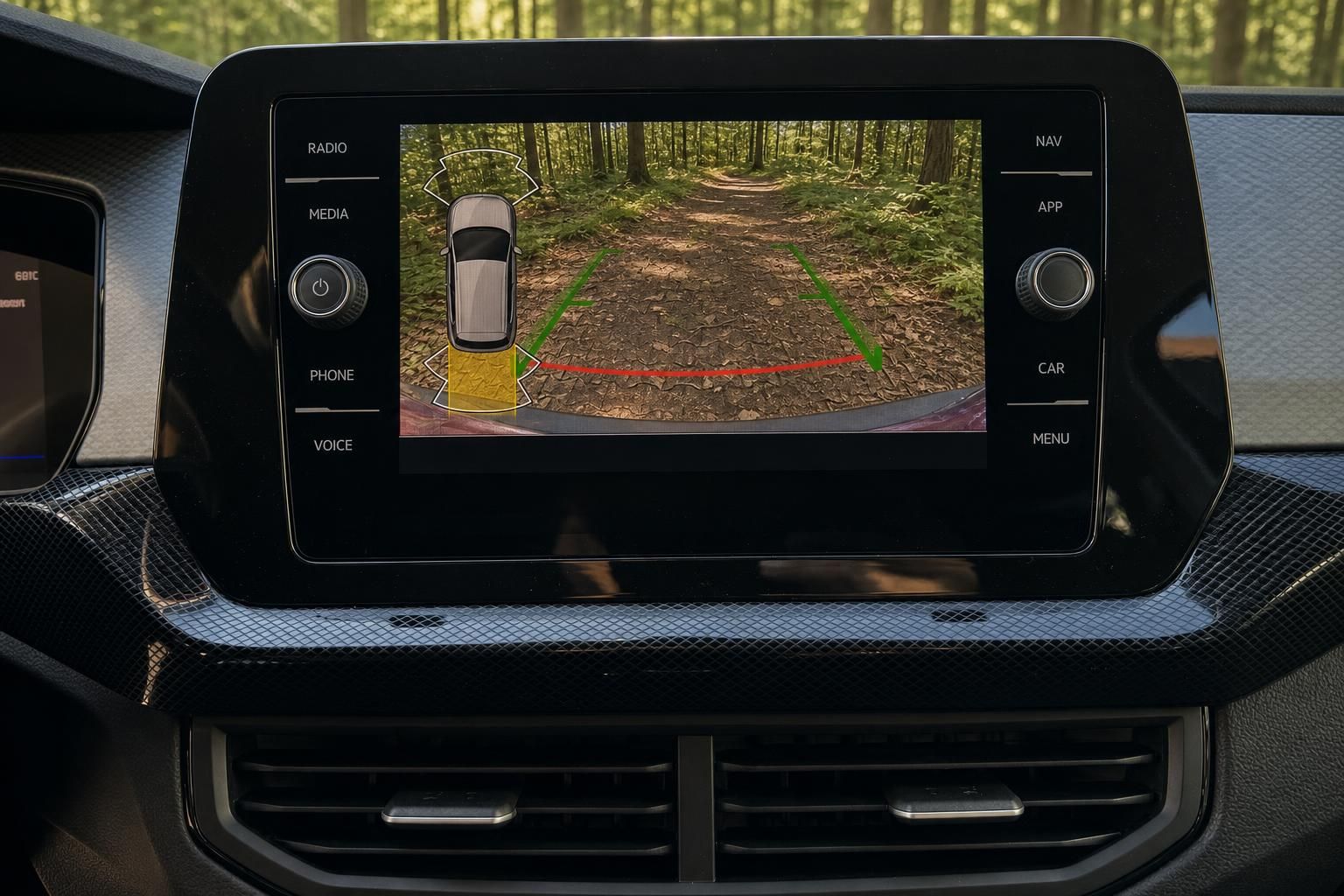 Volkswagen T-Cross Rückfahrkamera Display Touchscreen Einparkhilfe