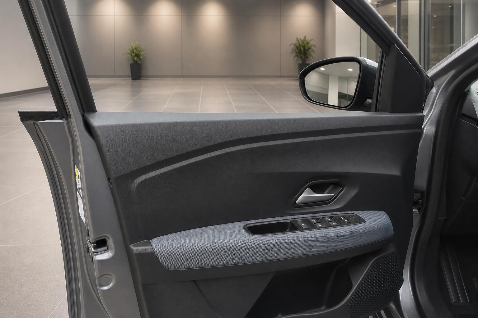 Fahrzeug Türverkleidung innen mit Fensterheber und Türgriff Details