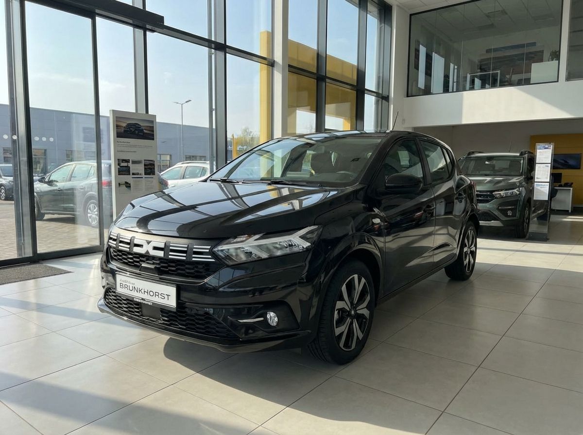 Schwarzer Dacia Sandero Stepway Neuwagen im Autohaus Brunkhorst Showroom