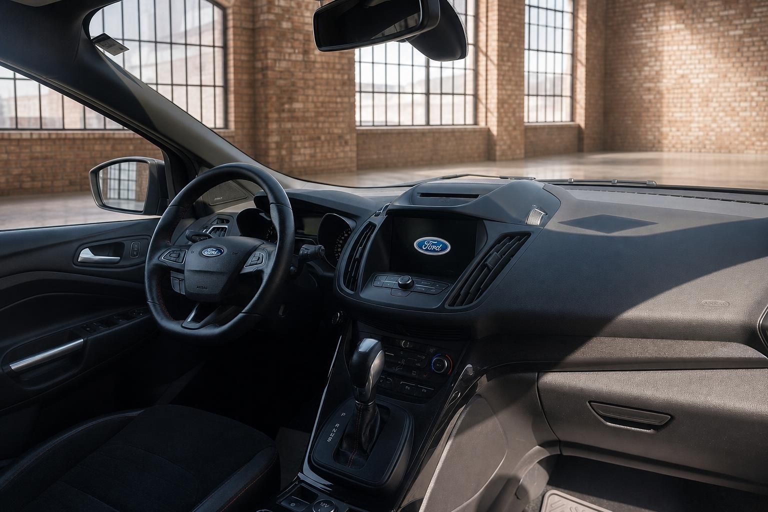 Ford Kuga Cockpit mit Armaturenbrett, Ford SYNC Infotainment und Automatikgetriebe
