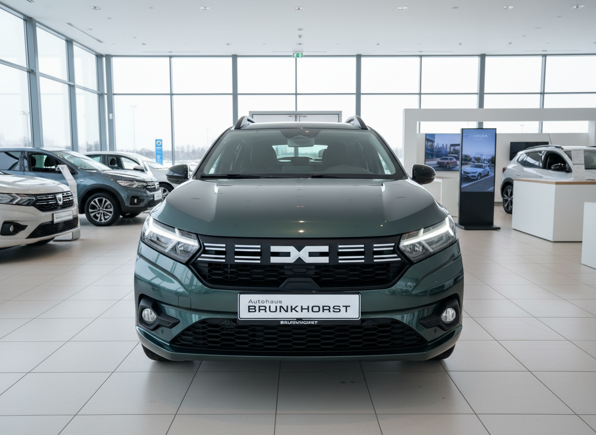 Dacia Sandero Stepway in Grün Frontansicht im Autohaus Brunkhorst Showroom